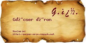 Gácser Áron névjegykártya