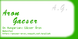 aron gacser business card
