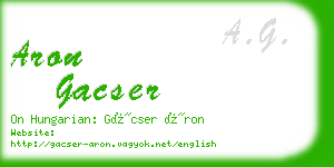 aron gacser business card